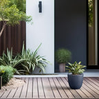 Kante Small Round Bowl Charcoal Concrete Planter 10" Dia, Outdoor - Image 6