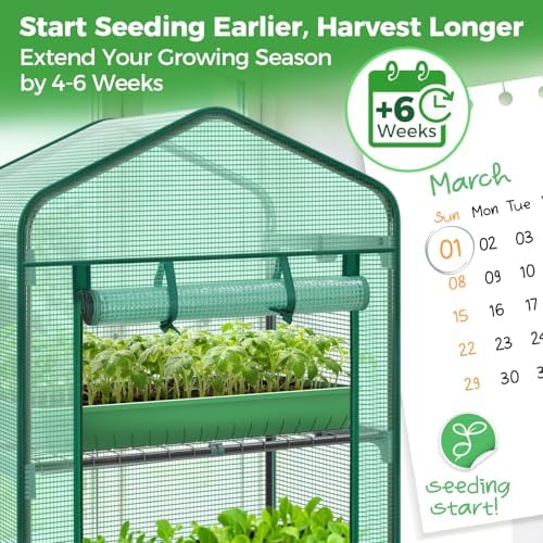 Ohuhu Mini Greenhouse for Indoor Outdoor, 27 x 19 x 62-Inch Small Plant Green House 4-Tier Rack Stand Portable Greenhouses with Durable PE Cover for Seedling, Ideal Gardening Gifts for Women Men - Image 2