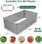 DIIYIV Galvanized Raised Garden Bed Kit Outdoor Patio,6x3x2ft Large Rectangular Metal Planter Boxes,Deep Root Box Planter for Gardening,Vegetables,Flowers,Herbs-Silver - Image 2