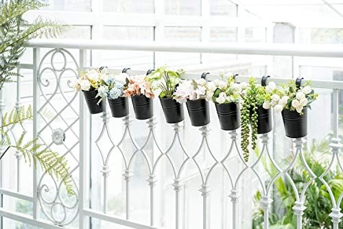 Dahey 10 Pcs Hanging Flower Pots and 2 Pcs Macrame Plant Hanger Indoor Hanging Planter for Railing Fence Balcony Garden Home Decoration - Image 3