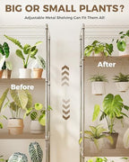 GENTINGBRO Large Plant Shelf Indoor Plant Stand Outdoor 4 Tier for Plants Heavy Duty 3000lbs Plant Rack Storage Shelves Adjustable Tall Plant Holder for Balcony Garden Patio - Image 3