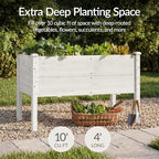 Best Choice Products 48" x 24" x 30" Raised Garden Bed with Extra Deep 16" Depth, Elevated Wood Planter Box Stand for Backyard, Patio, Balcony, Natural Fir Wood - White - Image 3