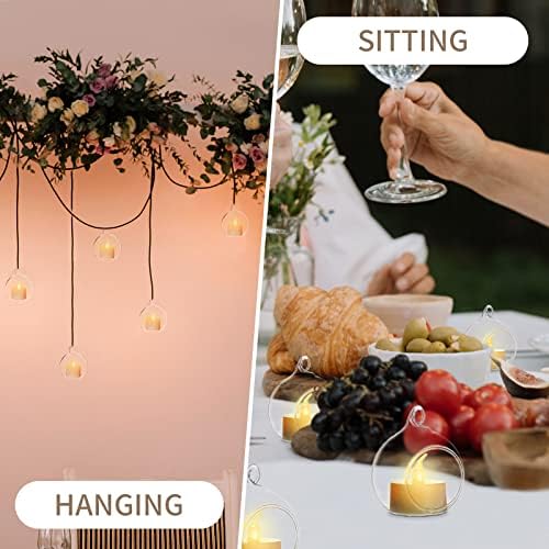 Sziqiqi Hanging Glass Globes Tealight Candle Holder, 24 Pcs - Image 7