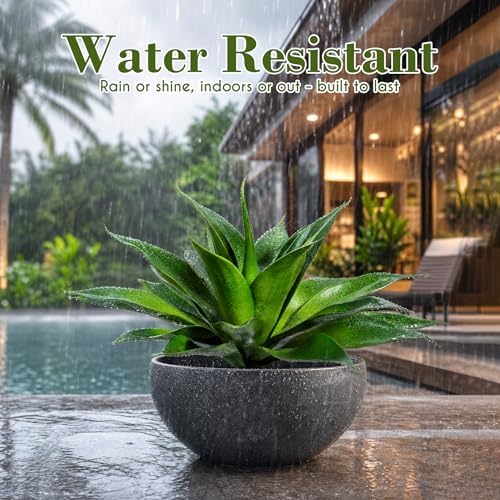 Ttranewsoo Artificial Agave Plants,Large UV Resistant Fake Agave Planters for Indoor and Outdoor Decorating Artificial Plants for Outdoors Fake Plants 2Pack, 18" - Image 6