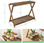 Wooden Plant Shelf Indoor, Narrow Plant Bench for Multiple Plants - Image 2