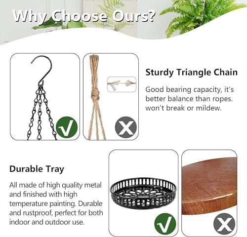 2 Tier Hanging Planters for Indoor Outdoor Plants, Metal Plant Hanger,2pack - Image 5