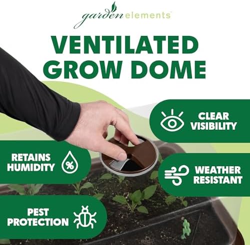 Garden Elements Brown Elevated Raised Garden Bed, 29.5" x 15" - Self-Watering Planter Box with Ventilated Grow Dome for Indoor/Outdoor Vegetables, Herbs & Seed Starting - Image 5