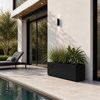 PolyStone 46" Large Rectangular Outdoor Planter Box, Lightweight, Insulated - Image 4