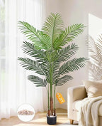 Yastouay 5.2 FT Artificial Plants Indoor, Tall Plant Palm Tree with Weighted Planter, Tropical Fake Tree with Realistic Leaves & Trunks for Home Office Living Room Bedroom Indoor Outdoor Decor by Yastouay