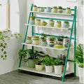 3/4-Tier Folding Bamboo Plant Stand, Flower Pot Display Shelf Rack Tiered Plant Stand, Flower Display & Storage Rack, Planter Ladder Shelf for Patio Garden Balcony,B-100*47*122cm by Unknown