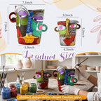 2 Pack Brutalist Abstract Face Planters Pots Head, Unique Abstract Flower Pot, Funny Planters Decoration Resin Face Flower Pot for Indoor and Outdoor Plants, Colorful Funny Room Decor - Image 2
