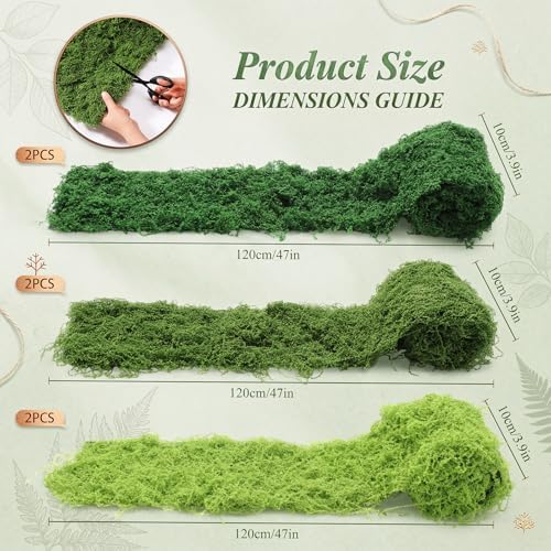 6 Artificial Moss Mat Roll for Wonderland Party, 3.9 x 47 Inch, Multicolor - Image 2