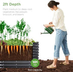 Best Choice Products 4x2x2ft Outdoor Metal Raised Garden Bed, Oval Deep Root Planter Box for Vegetables, Flowers, Herbs, and Succulents w/ 101 Gallon Capacity, Rubber Edge Guard - Charcoal - Image 2