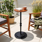Small Round End Table, Tall Pedestal Drink Side Tables Living Room - Image 6