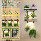 LASZOLA Floating Plant Shelves Holder Wall Indoor with Light, 1 Pack Brown - Image 3