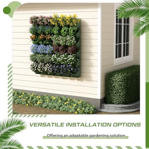 Briwooody 30 Set 60 Pocket Vertical Wall Planters, Military Green - Image 6