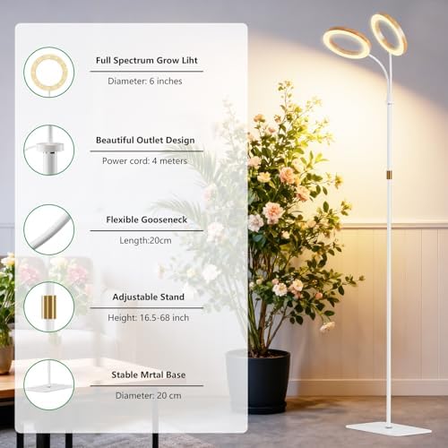 68" Full Spectrum Floor Grow Light with Stand for Tall& Large Indoor Plants - Image 7
