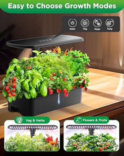 Hydroponics Growing System Kits,Smart Indoor Herb Garden with 24W LED Grow Light Planting Height Adjustablewith,12 Pods Plant Germination Kit,with Quiet Pump, Ideal Gift for All Ages - Image 6