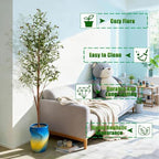 6Ft Artificial Olive Tree with Moss & Basket - Indoor Tall Faux Olive Tree in Planter, Large Fake Olive Silk Tree with Realistic Branches and Fruits for Home Decor, Office, Living Room - Image 7