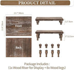 Hanobe Wooden Display Risers for Decor, Rustic White Pedestal Display Stand - Image 5