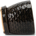 Ceramic Planter with Trellis Pattern and Attached Saucer, 5" (Black) - Image 3