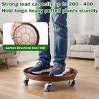 Planterhoma 4 Packs 16 Inch Metal Plant Caddy with Wheels Extra-Large Rolling Plant Stand Heavy-Duty Iron Plant Dolly Casters for Indoor Outdoor Flower Pot Mover Roller Coasters, Copper - Image 4