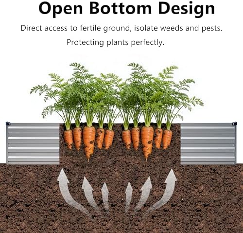 zunatu 10x2x1ft(2 Pack) Galvanized Raised Garden Bed - Image 4