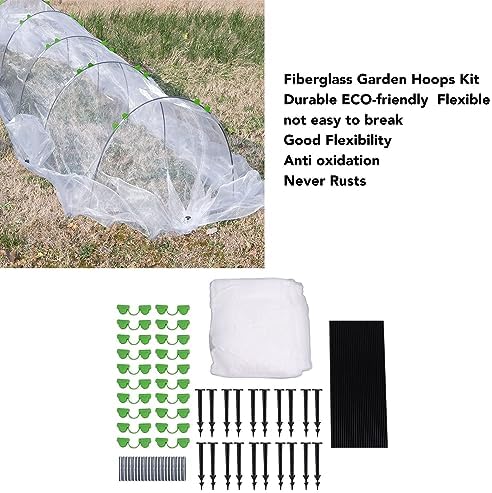 Greenhouse Hoop Planter Kit,Polyethylene Coated Fiberglass Arch Planter for Raised Bed Row Cover DIY Cold Bed Tunnel Support System Plant Protection Planting Planter - Image 6