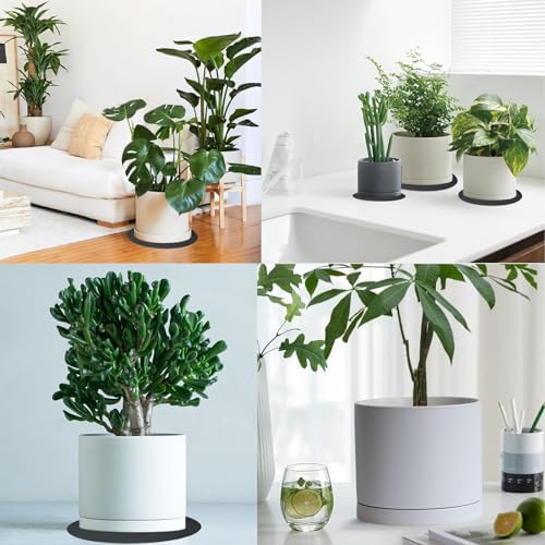 Yukfona Ceramic Plant Saucer Tray 2 Pcs 8 Inch White, 8.5"OD x8.15"ID x1"Deep Fits flower pots Bottom≤ 8.2", Heavy Duty Glazed Round Planter Drip with Catch Basin for Indoor Outdoor Plants(8.5" White) - Image 6