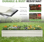INNO STAGE Galvanized Raised Bed, 6x3x1ft Garden Beds, 2pcs, White - Image 6