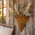 LOGOFUN Rustic Rust Metal Wall Planter Cone Shaped Hanging Flower Pot - Image 3