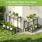 VyGrow Plant Stand, 4 Tier Stackable Tiered Plant Stand, Scalable Heavy Duty Tall Plant Shelf for Indoor Outdoor, Garden, Display Shelves, Flower Pot Holder, Black - Image 5