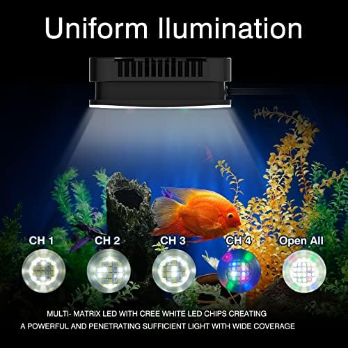 Lominie Aquarium Plant Light 26W Freshwater LED Aquarium Light Full Spectrum with Remote Control for Refugium Shrimp Tropical Fish Tank - Image 4