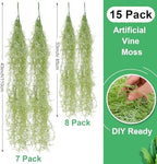 Cindeer 15 Pcs Spanish Moss Hanging Strands,33 Inch, 43 Inch,Green - Image 2