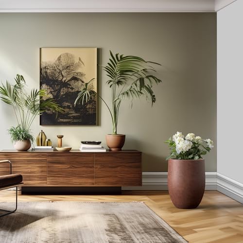 Kante Large Round Bullet Rusty Concrete Planter 21.7" Tall, Outdoor - Image 6