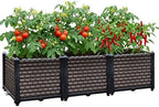 Large Planters for Outdoor Plants 14" Tall Planter Box, 47.2"L x 15.7"W by TooCust
