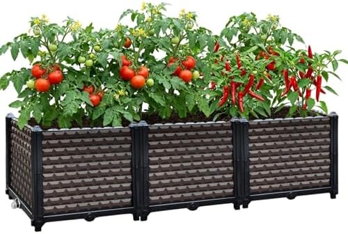 Large Planters for Outdoor Plants 14" Tall Planter Box, 47.2"L x 15.7"W by TooCust