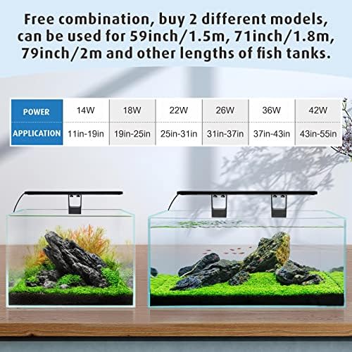 hygger Clip On Full Spectrum Aquarium LED Light, 26W Day-Night Dual Timer Sunrise-Day-Sunset-Moon Fish Tank Light, Adjustable Timer Brightness with 9 Colors for Planted Tank - Image 6