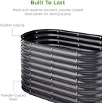 Best Choice Products 4x2x2ft Outdoor Metal Raised Garden Bed, Oval Deep Root Planter Box for Vegetables, Flowers, Herbs, and Succulents w/ 101 Gallon Capacity, Rubber Edge Guard - Charcoal - Image 5