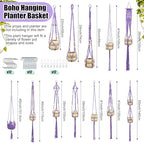 Hoteam 12 Pcs Macrame Plant Hangers Macrame Hanging Planters for Indoor Plants Handmade Boho Hanging Baskets Flower Pots Holder for Outdoor Home Wall Decor - Image 3