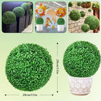 Artificial Plant Topiary Ball Dia 11in, Faux Boxwood Decorative Balls, Decorative Faux Greenery Fake Plants, Small Artificial Plants, Topiary Tree Plants, Grass Ball for Backyard Garden - Image 7
