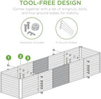 Best Choice Products 8x2x2ft Raised Outdoor Metal Garden Bed, Deep Root Box Planter for Vegetables, Flowers, Herbs, 240 Gallon Capacity, 100% Non Toxic Materials - White - Image 6