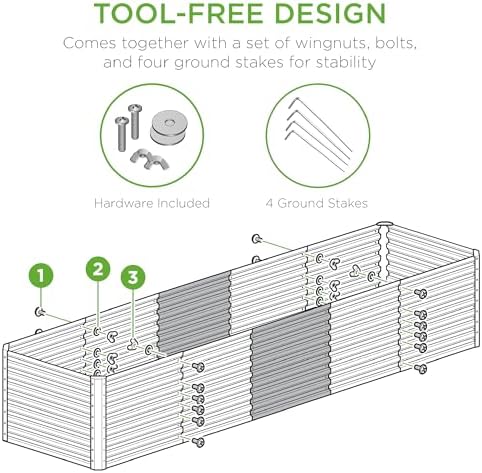 Best Choice Products 8x2x2ft Raised Outdoor Metal Garden Bed, Deep Root Box Planter for Vegetables, Flowers, Herbs, 240 Gallon Capacity, 100% Non Toxic Materials - Taupe - Image 6
