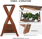 Wood Plant Stand Shelf Indoor Outdoor 2 Tier Plant Bench Corner - Image 4