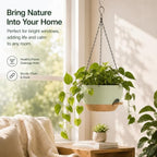 12 Inch Self Watering Hanging Planters 2 Pack, Green Brown - Image 6