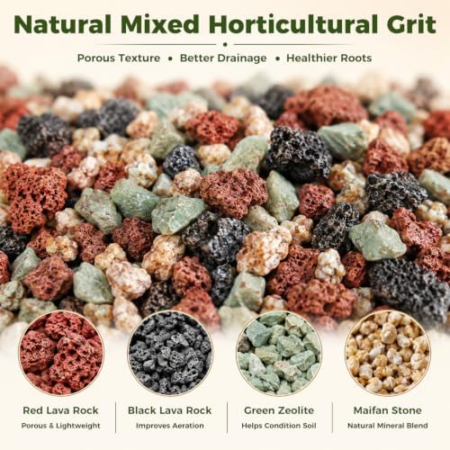 18 Pounds Mix Horticultural Lava Rocks, 5-8 mm Lava Rocks for Plants, Bonsai Rocks Horticultural Grit Soil Cover Gravel for Succulents and Hydroponics, Fairy Gardening, Top Dressing, Plant Drainage - Image 3