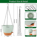 GARDIFE 12 Inch Self Watering Hanging Planter, Indoor Outdoor, Green - Image 2