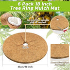 Legigo 6 Pack Coconut Fiber Mulch Ring Tree Plant Protector Mat, 18 Inch - Image 2