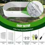 Anleolife 6x2x1.5ft Oval Galvanized Raised Garden Bed, Antique White - Image 6