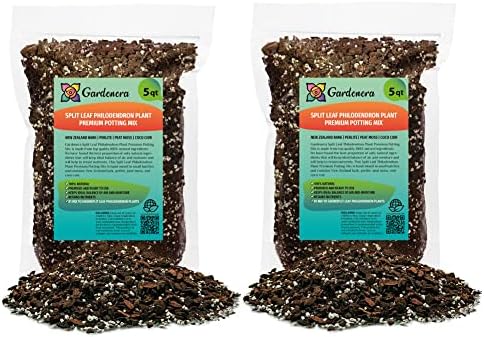 Planting Mix for Split Leaf Philodendron - Promotes Steady Growth and Vibrant Leaves by Gardenera - 10 Quart (2 Bags of 5 Quart) by Gardenera